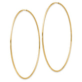 14k 1.2x69mm Polished Endless Tube Hoop Earrings